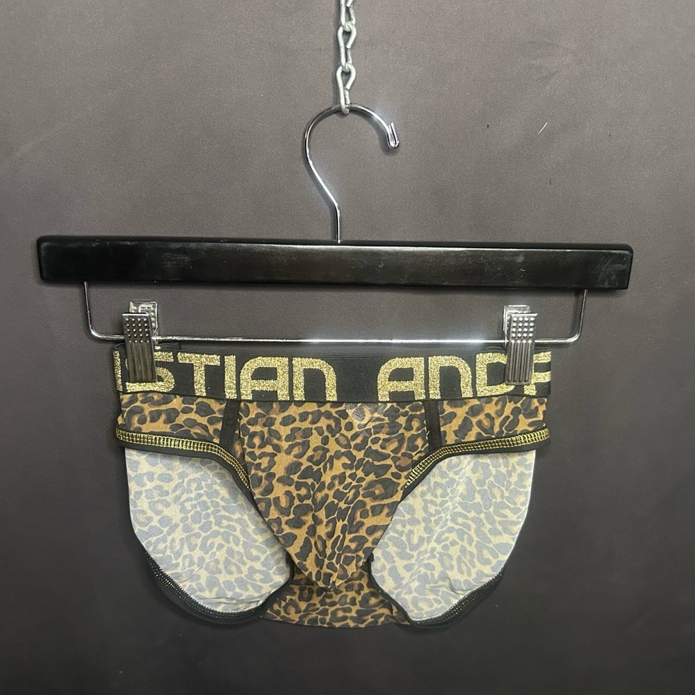 Andrew Christian Leopard sheer briefs